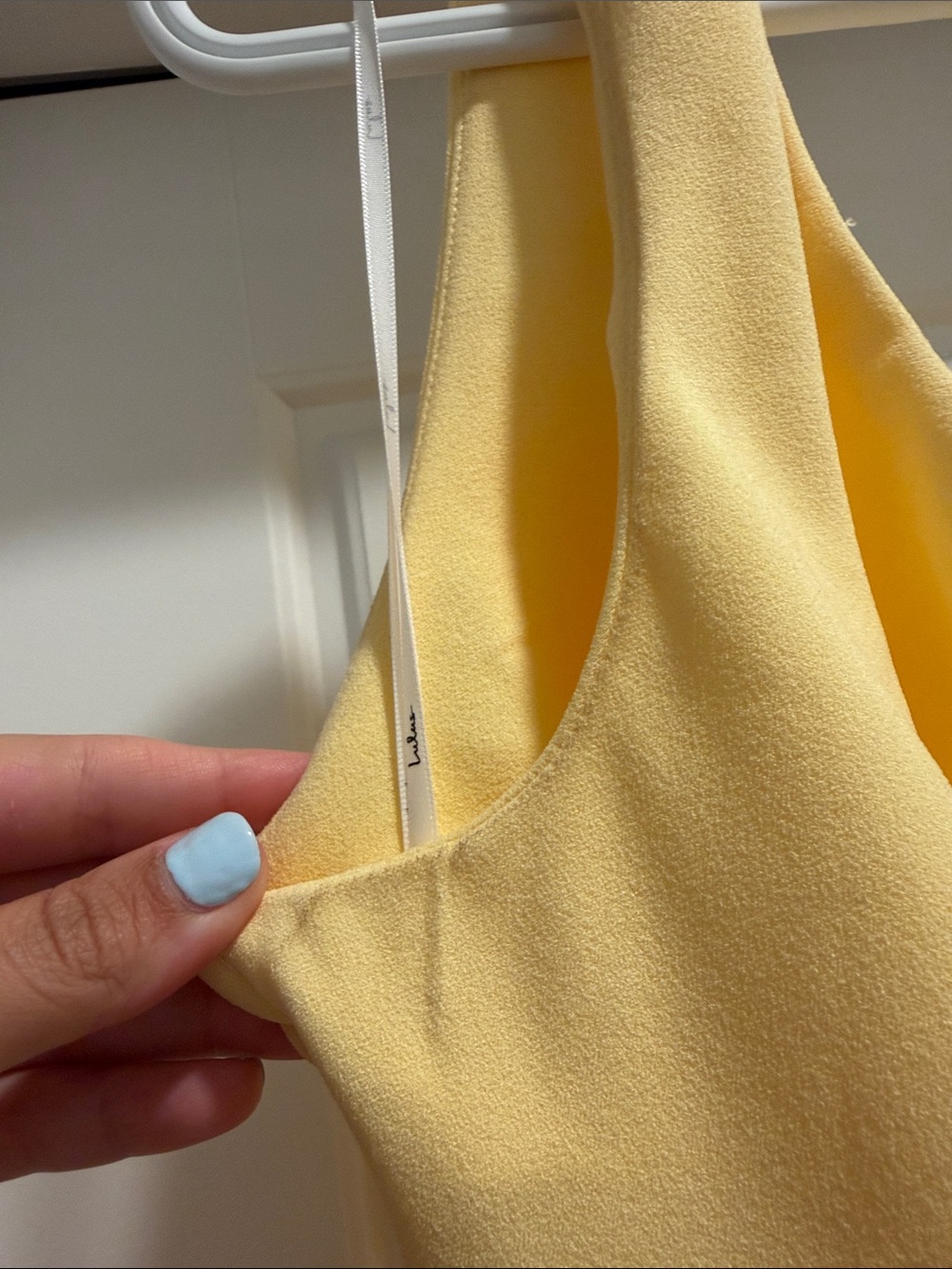 One shoulder Pale Yellow Evening Gown - Picture 4 of 5